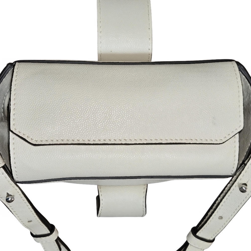 Ganni Leather Micro Crossbody Box Bag In Egret Color & Dustbag-Like New - Picture 12 of 17